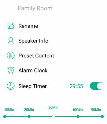 funkcia sleep timer - časovač pre multiroom systém iEAST